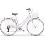 MBM Trekkingbike New Boulevard Woman 28" 18-Gang, Retro-Optik in hellen Pastellfarben, SHIMANO Kettenschaltung, V-Bremsen, LED Beleuchtung, Aluminium Rahmen