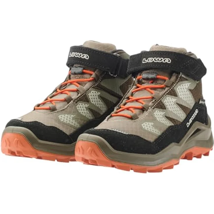Lowa Maddox Pro GTX Mid VC Jr, wasserdichte Kinder Wanderschuhe mit griffiger Laufsohle und Goretex Membrane, Olive/Black, EU 31 – Bild 5