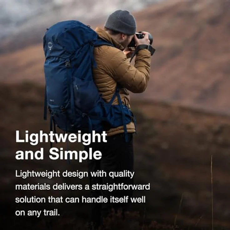 Osprey Rook 50 Trekkingrucksack für Männer Histosol Brown/Rhino Grey O/S, Leichtes Design mit gespannter Rückenplatte und LightWire Rahmen – Bild 3