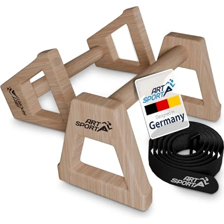 ArtSport Liegestützgriffe aus Holz XXL - Calisthenics, Parallettes, Liegestütz Barren, Indoor & Outdoor - ergonomische Handstand Griffe – Bild 1