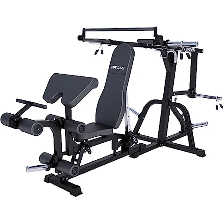 Maxxus Kraftstation MAXXUS 6.0 - Multifunktionale Trainingsbank Für Zug- U. Druckübungen, robuste Stahlrohrkonstruktion, drehbare Trainingsbank, geringe Bauhöhe, effiziente Nutzung