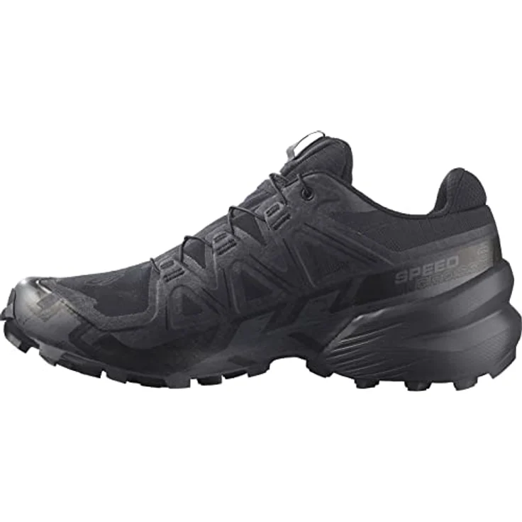 Salomon Speedcross 6 GTX, Herren Laufschuhe mit robustem Mesh-Obermaterial und Schnellschnürung, Schwarz, Größe 42 2/3 – Bild 3