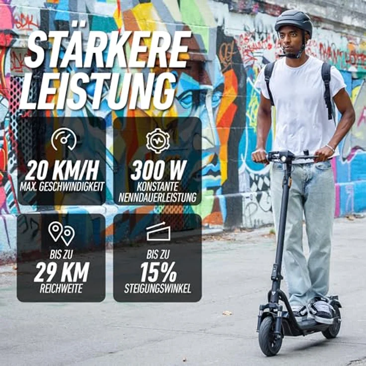 NIU Niu KQi 100P E-Scooter mit 600W Leistung, 29km Reichweite in schwarz – Bild 4