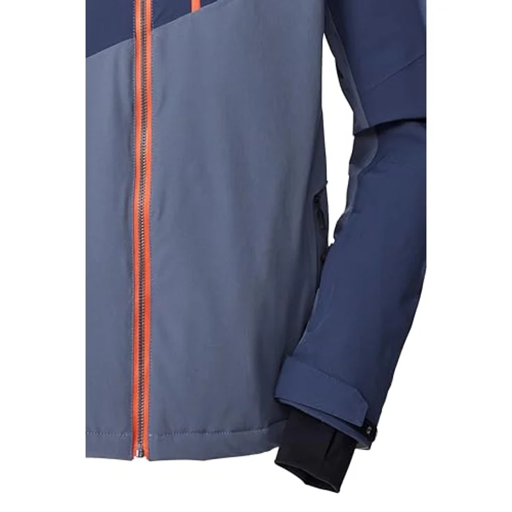 Killtec Ksw 32 Mn Ski Jckt, moderne Colourblock Skijacke, atmungsaktiv, wasserdicht, Farbe Stahl, Größe L – Bild 6