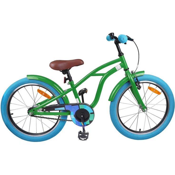 vidaXL Kinderfahrrad 22 Zoll für 7-12 Jahre, grün, mit Laufrädern und max. Belastung von 50 kg