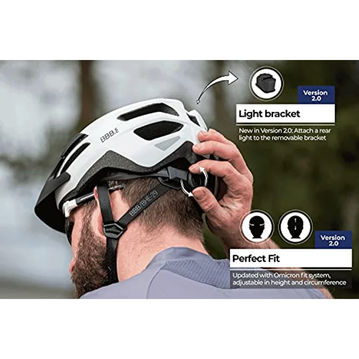 BBB Kite 2.0, Velohelm für Rennrad und Mountainbike, (52 - 55 cm), mit abnehmbarem Visier und Insektennetz, In-Mold-Technologie – Bild 3