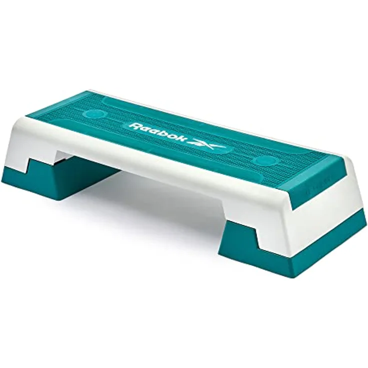 Reebok Aerobic-Stepper The Original, 3-fach höhenverstellbar, Weiß-Türkis, für Cardio- und Krafttraining