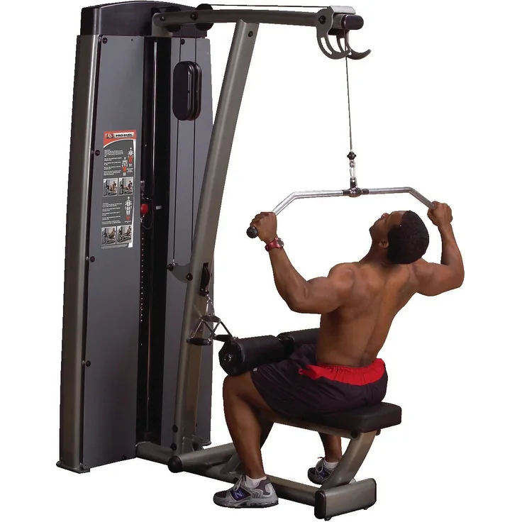 Body-Solid Latzug- und Rudermaschine "Pro Dual", Gewichtsblock 140 kg, extra lange Sitzfläche, Trainingsvielseitigkeit