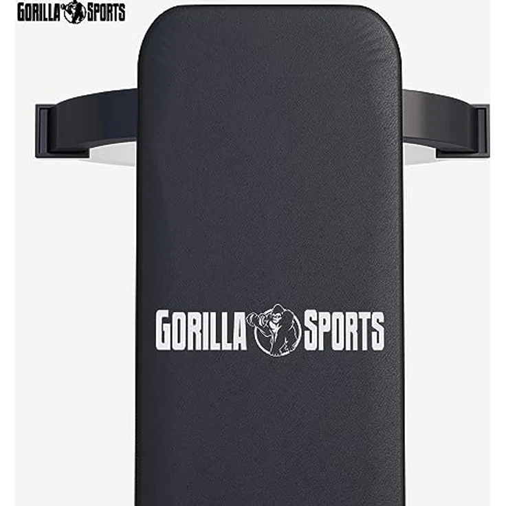 GORILLA SPORTS Hantelbank Flachbank Massiv, bis 400kg Belastbar, Stahl - Trainingsbank, Fitness, Schwarz – Bild 3