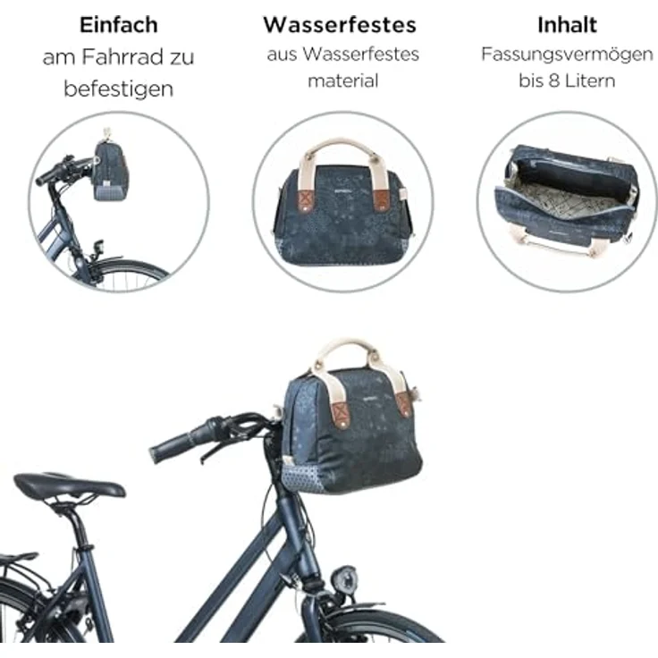 Basil Unisex – Erwachsene Boheme City Bag Lenkertasche, Blau, One Size – Bild 3