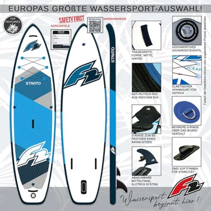 F2 SUP Stand Up Paddle Board Strato Limited Edition 11'5'', vielseitig nutzbar als SUP oder Kajak, blau, 2024 – Bild 2
