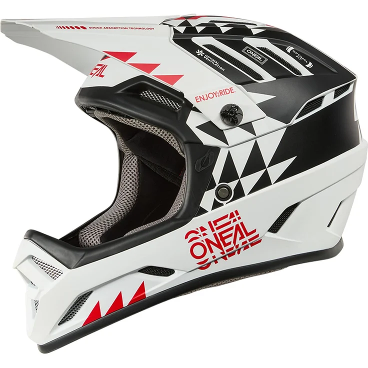 O'Neal Backflip Helm Knox, Fullface-Fahrradhelm in Weiß/Schwarz, Größe XL, mit Fidlock®-Magnetverschluss und Belüftungssystem