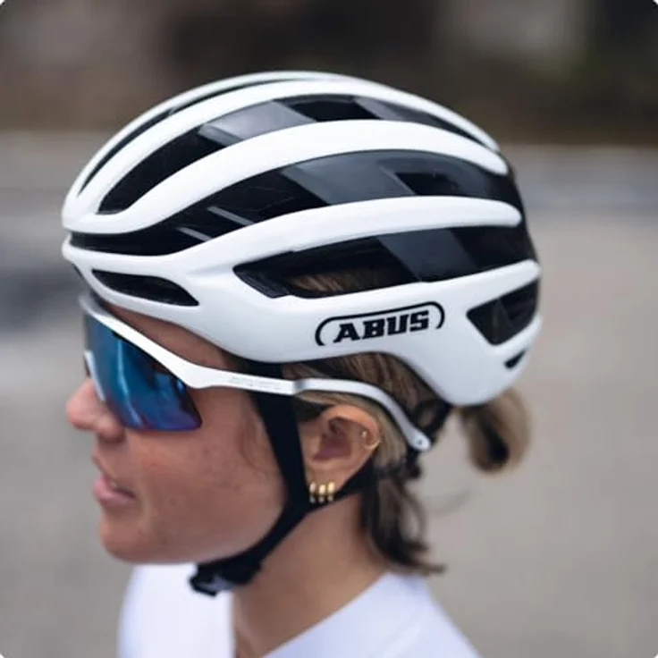 ABUS AirBreaker 2.0, leichter Rennradhelm mit optimierter Ventilation und Aerodynamik, weiß, Größe M (54-58 cm) – Bild 5