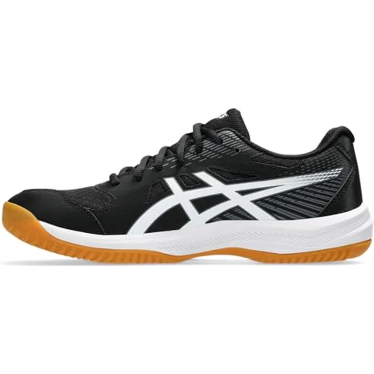 Asics Upcourt 6 Herren Hallenschuhe, Schwarz, Größe 8, mit Lederimitat-Obermaterial und atmungsaktiven Mesh-Einsätzen – Bild 4