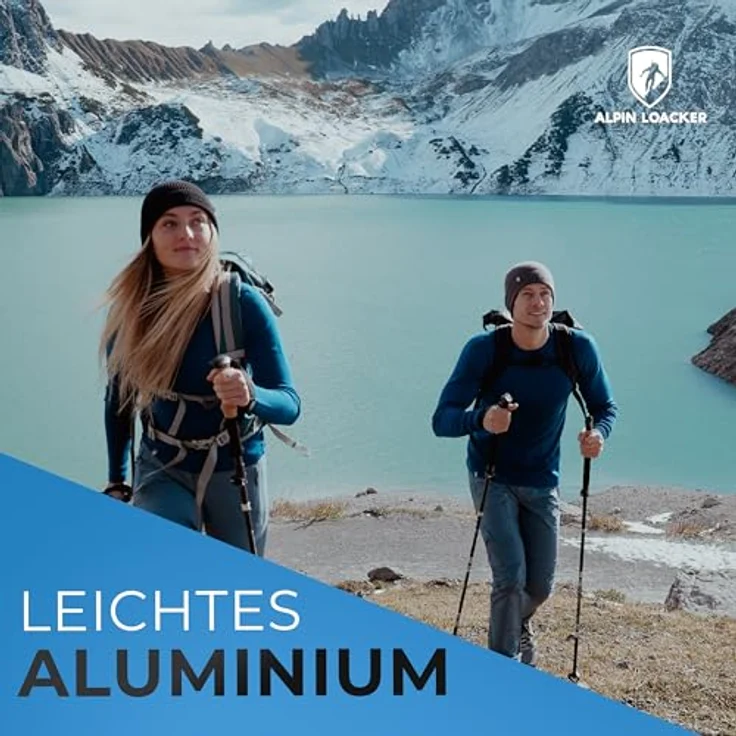 ALPIN LOACKER Faltbare Wanderstöcke aus Aluminium mit Korkgriff, Teleskop für Nordic Walking, verstellbar 100-120 cm, inklusive Zubehör und Tragetasche – Bild 2