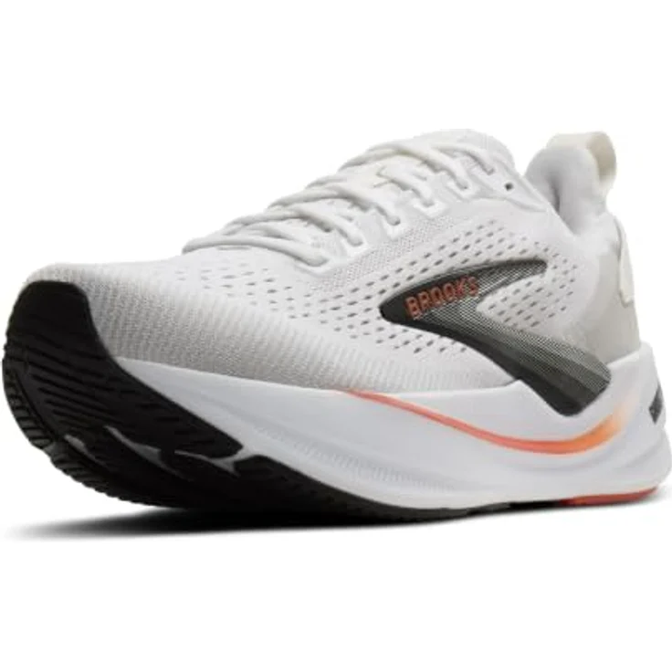 Brooks Ghost Max 4, Herrenn Laufschuh, neutrale Allround-Modelle, atmungsaktives Mesh, DNA LOFT-Dämpfung, White/Red/Black, Größe 47.5 – Bild 8