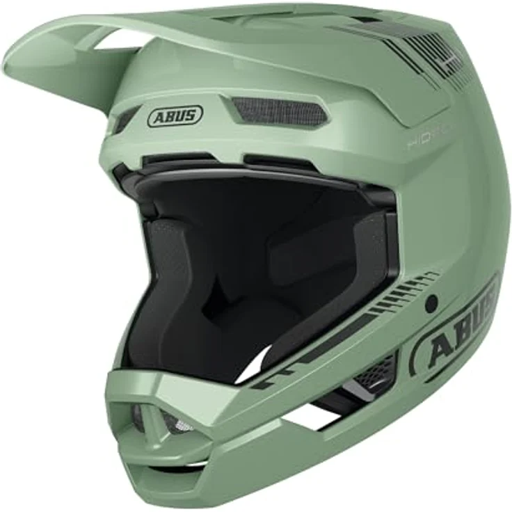 ABUS Downhill Helm HiDrop, ASTM-er Fullface Helm mit ABS-Außenschale für MTB, für Erwachsene und Jugendliche, Grün, Größe XL – Bild 4