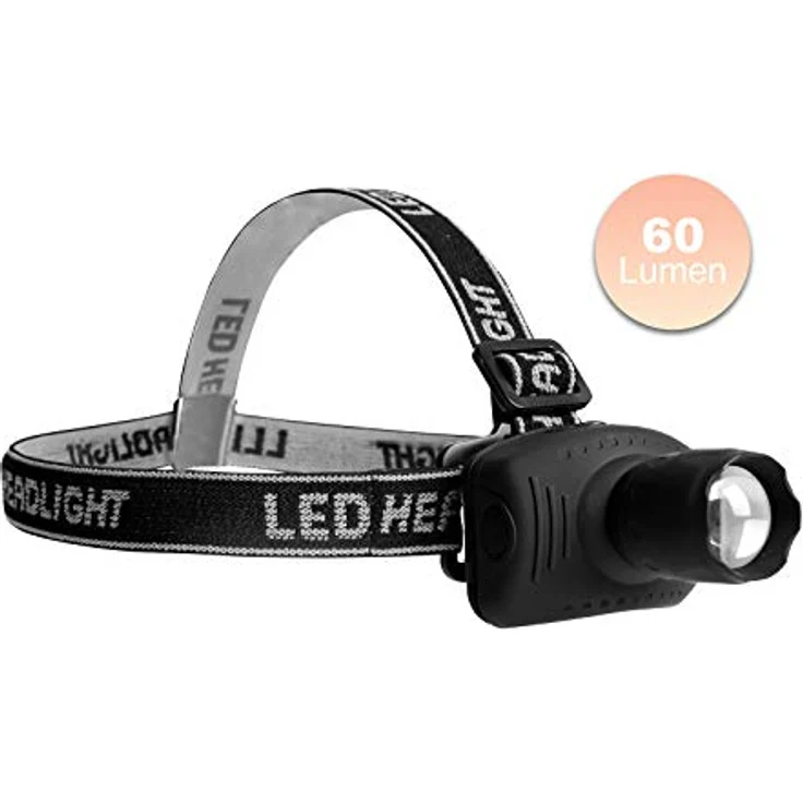 Eaxus® LED Stirnlampe - Kopflampe mit Zoomfunktion & Dimmfunktion, Schwarz – Bild 3
