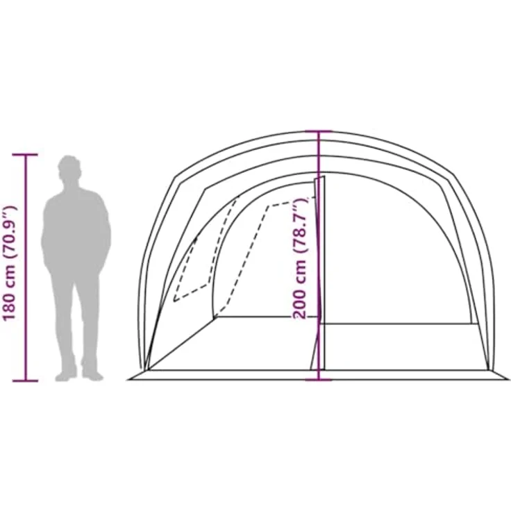 vidaXL Autozelt 4 Personen, Wasserfestes Zelt für Kofferraum und Camping, Grün, einfache Montage für Outdoor-Abenteuer – Bild 4