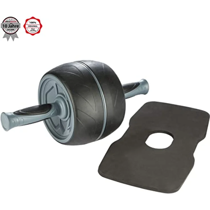 Ultrasport Premium Bauchtrainer AB, Bauchmuskeltrainer für Zuhause, zum Trainieren von Bauchmuskeln, Rücken & Schultern, Oberkörper-Roller mit gummierten Handgriffen, praktisches Sportgerät, schwarz – Bild 4