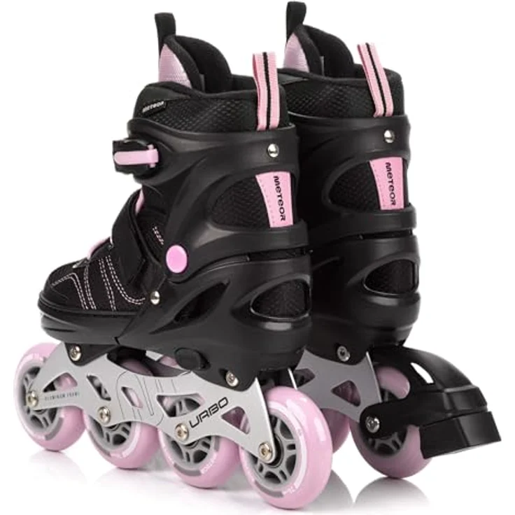 Meteor Urbo Verstellbare Inlineskates – Komfort und Stabilität mit ABEC-9 Lagern – Schwarz/Rosa, Größe M 34-37 – Bild 6