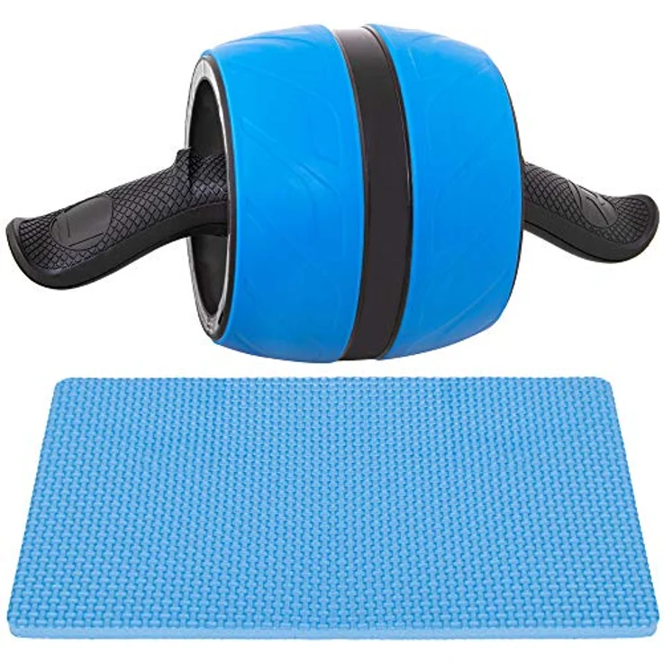SPRINGOS Bauchroller mit Griff Schwarz, ergonomisches Fitnessgerät für Bauchmuskeln und Ganzkörpertraining, kompakt und robust – Bild 1