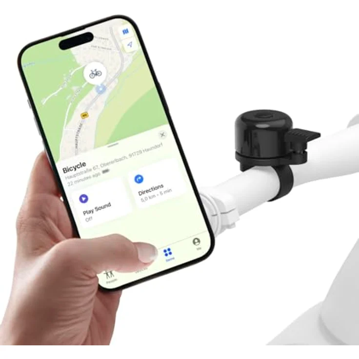 Hama AirBell Pro Fahrradklingel mit Bluetooth-Finder für Apple "Wo ist?", Ø 2,2 cm, inkl. Zubehör – Bild 5
