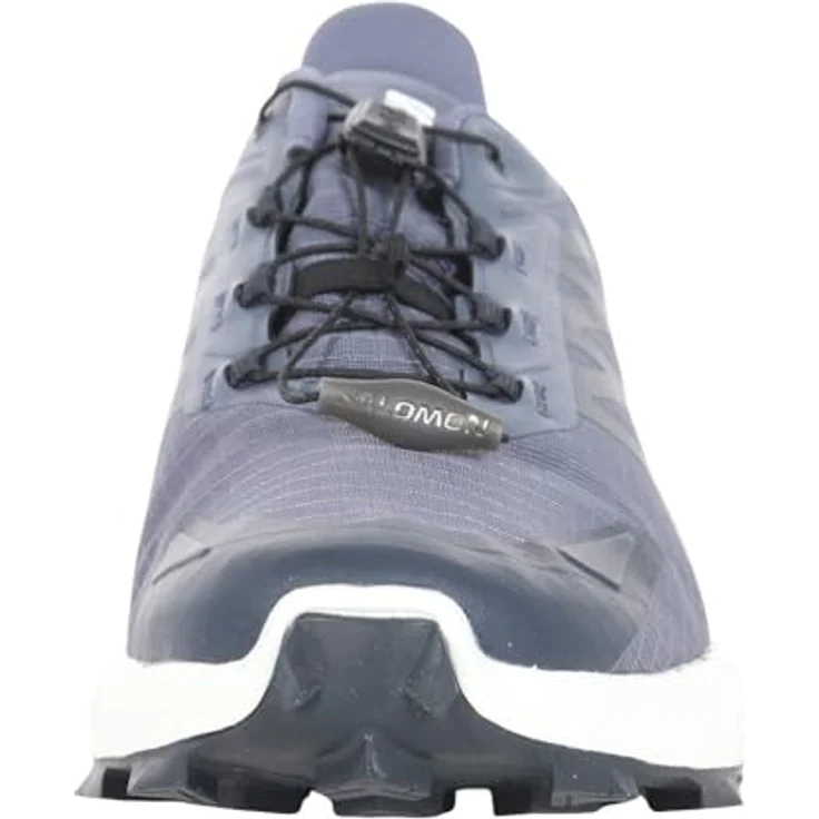 Salomon Herren Sneaker Supercross 4 GTX, wasserdichte Trailrunningschuhe mit GORE-TEX, Quicklace-Schnellschnürsystem, grisaille/white/carbon, Größe 11.5 – Bild 4