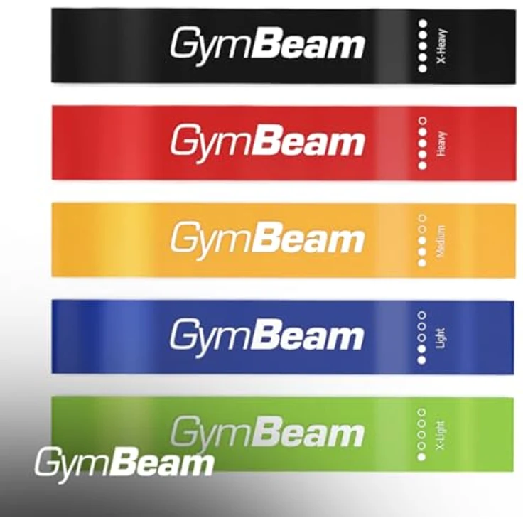 GymBeam 5er-Set Fitnessbänder, Widerstandsbänder mit verschiedenen Widerstandsstufen für Krafttraining, Yoga und Pilates, kompakt und praktisch – Bild 3