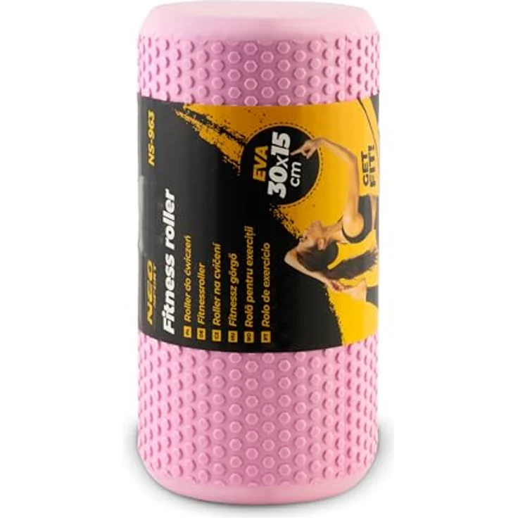 Neo-Sport Faszienrolle Rückenrolle 30 x 15 cm, EVA Schaum, wasserdicht, pflegeleicht, verformungsbeständig, rosa – Bild 3