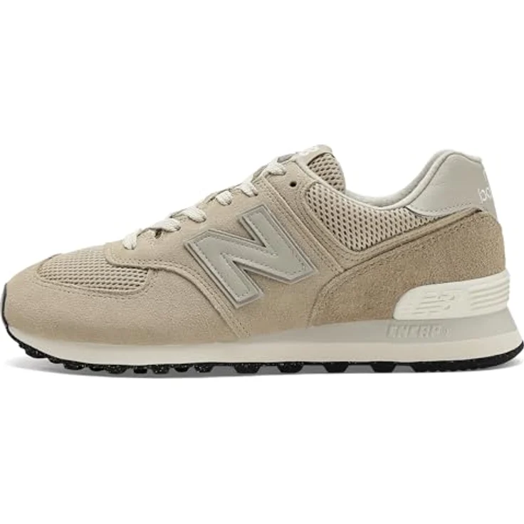New Balance 574 Lifestyle Damen Sneakers, Beige, atmungsaktives Mesh, Wildleder, gepolsterter Schaft, Gummi-Außensohle, W5746J3 – Bild 4