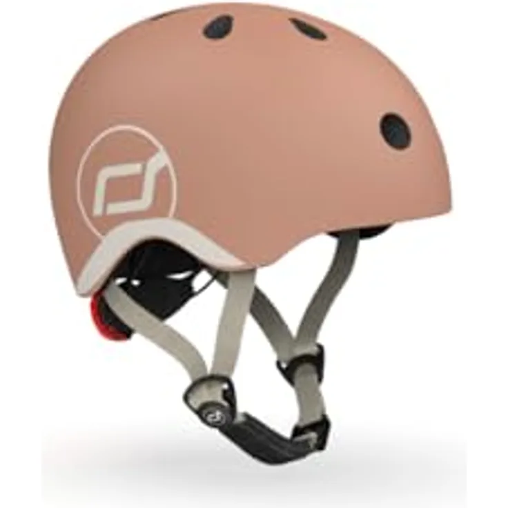 Scoot & Ride XXS - S Kinderfahrradhelm mit LED Licht, Farbe Mocha