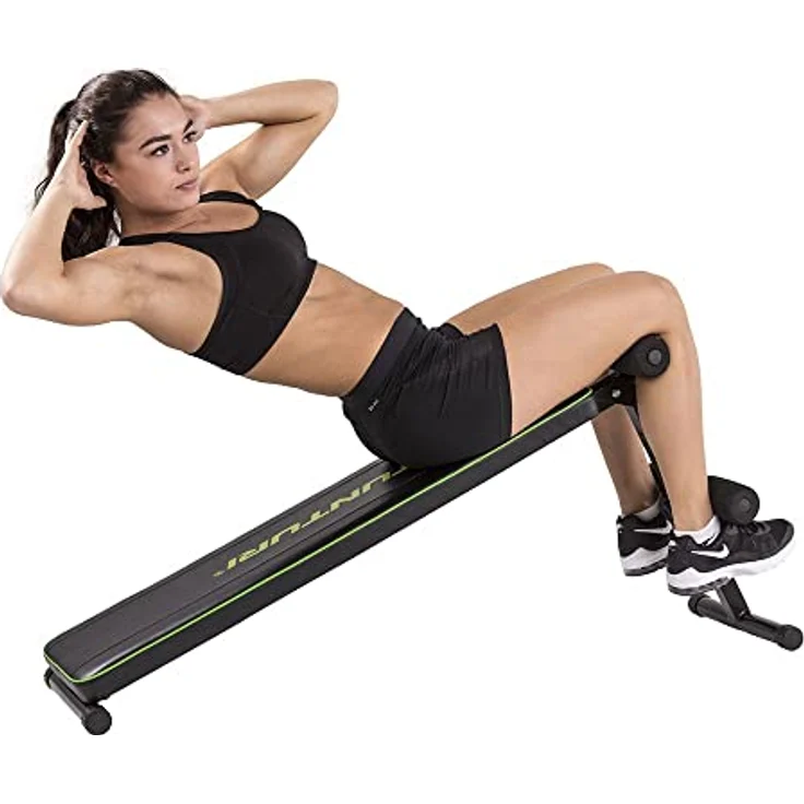 Tunturi AB20 Bauchtrainer, negativ Winkel, Bauchbrett mit Beinrollen, zusammenklappbar – Bild 3