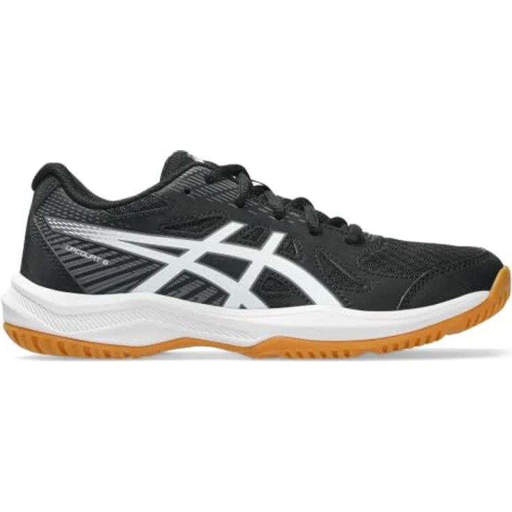 Asics Upcourt 6 GS, Hallensportschuhe für Kinder mit Lederimitat-Obermaterial und abriebfester Gummiaußensohle, Schwarz, Gr. 37 – Bild 5