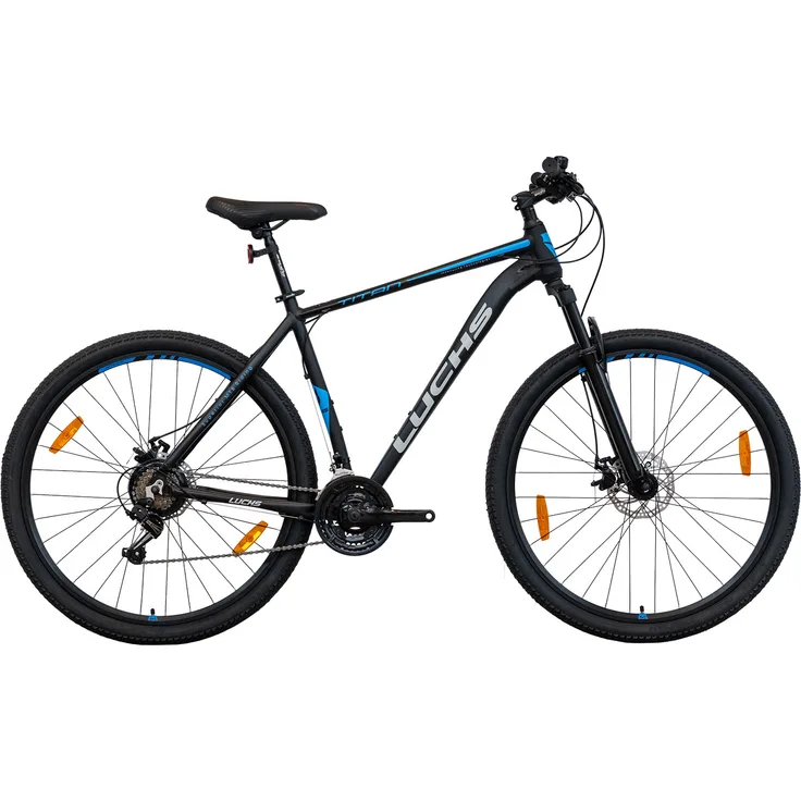 Meyako Mountainbike LUCHS "TITAN" 27,5 Zoll Hardtail, ALU Rahmen Schwarz/Blau, 21 Gang Shimano Schaltung, 48 cm Rahmenhöhe