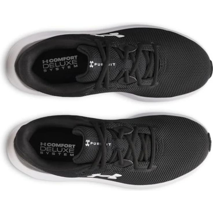 Under Armour UA Charged Pursuit 4, Herren Laufschuhe mit flexibler Dämpfung, Schwarz-Weiß, Größe 46 – Bild 5