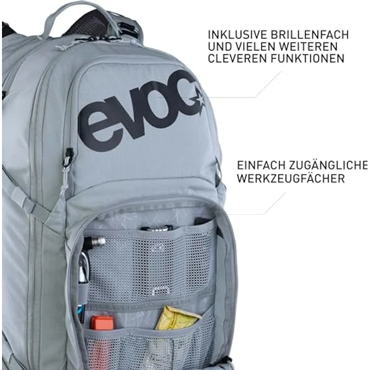 Evoc Explorer 30, Wanderrucksack 54 cm, grau, 100% Polyester, kompakt 28 x 19 cm – Bild 4