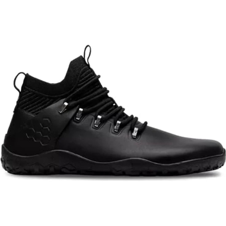Vivobarefoot Magna Leather FG Men, robuster Barfußschuh für Herren, schwarz, Größe 42, mit Merinowollkragen und Firm Ground Sohle – Bild 1