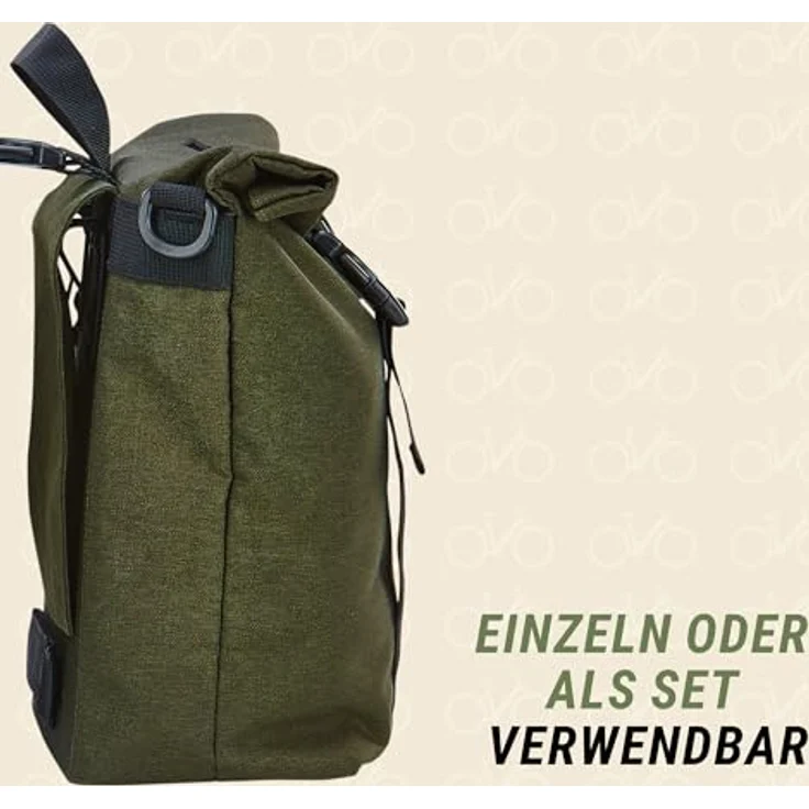 Prophete Doppelpacktasche, 2 x 10 Liter, Wasserabweisend, 29,5 x 12 x 26 cm, grün – Bild 3