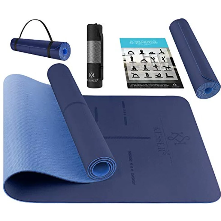 KESSER® Gymnastikmatte mit Tragegurt rutschfest TPE Yogamatte Gepolstert & rutschfest Fitnessmatte, 183 x 61 Trainingsmatte für Fitness Sportmatte, Pilates & Gymnastik Workout extradick – Bild 1