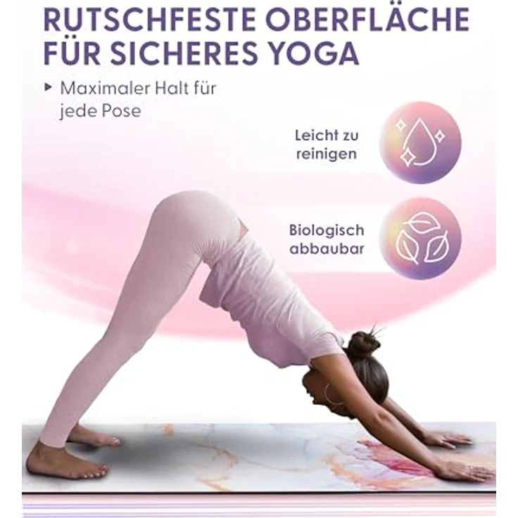 CASAFIT Casa Fit Premium Yogamatte, rutschfeste Fitnessmatte für Yoga und Pilates, extra-dick, mit Tragegurt – Bild 3