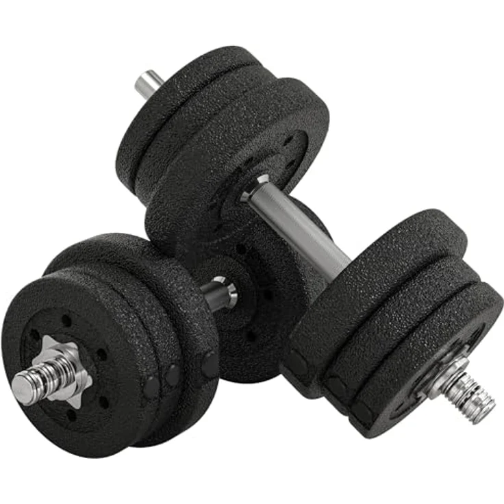 HOMCOM Hantel-Set 25KG, Kurzhantel Set aus Stahl und Kunstleder, Schwarz, für Zuhause und Krafttraining – Bild 1