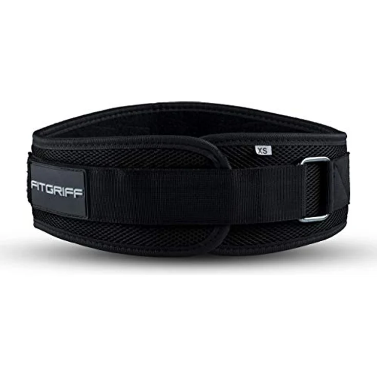 Fitgriff® Gewichthebergürtel V1 - Fitness-Gürtel für Bodybuilding, Krafttraining, Gewichtheben und Crossfit Training - Trainingsgürtel für Damen und Herren (Schwarz, M) – Bild 3