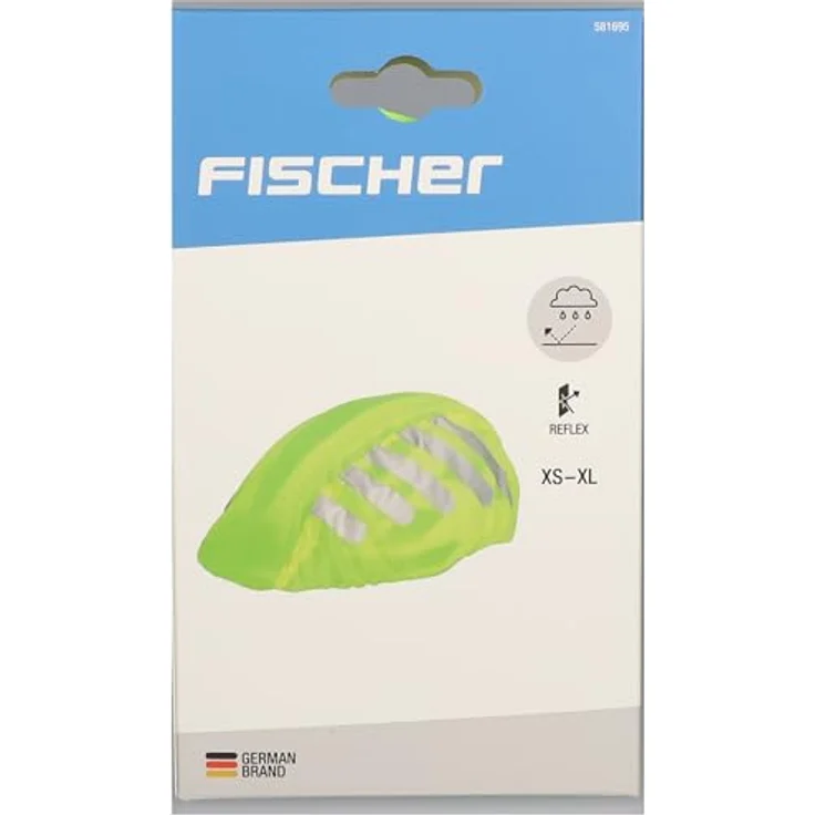 Fischer Regenschutz für Fahrradhelme, neongelb mit Reflektoren, wasserabweisend und atmungsaktiv – Bild 2