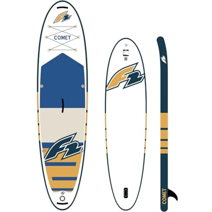 F2 Comet SUP, 11’6" aufblasbares Stand Up Paddle Board in Weiß mit Kajak Zubehör Paket, inklusive Kajakpaddel und gepolstertem Sitz – Bild 4