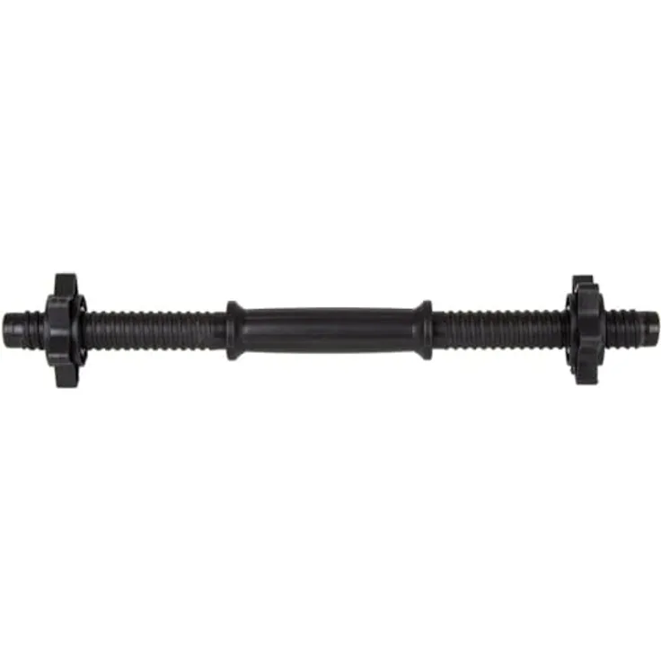 Gymtek - Kurzhantelstange, Länge 35-40cm, Ø 24mm (+/-2mm), 2 Sternverschlüsse Griff gerändelt Hantelstange Kurzhantel Hantelgriffe für Gewichte Hantelscheiben Dumbbells - Schwarz oder Silber