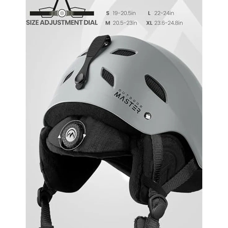 OutdoorMaster Kelvin Unisex Skihelm, schlagfester Schneesporthelm mit Belüftungssystem für Skifahren/Snowboard, verstellbare Größe, kompatibel mit Skibrillen – Bild 2