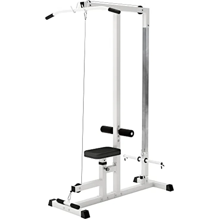 GORILLA SPORTS® Latzugstation - Verstellbar, inkl. Trizepsstange und Latzugstange, bis 280kg Belastbar, 30mm - Latzugturm, Kabelzugstation, Fitnessstation, Latzugmaschine, Latzug-Station, Kraftstation – Bild 1
