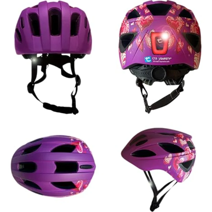 Crazy Safety Cool Heart, Kinder-Velohelm, 54-58 cm, ergonomisches Design, optimaler Schutz, auffälliges Design – Bild 2