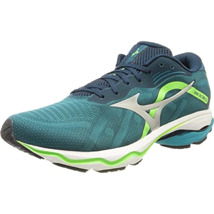 Mizuno Wave Ultima 13, Herren-Laufschuhe mit Mizuno Enerzy Foam-Dämpfung und stabilisierenden Stützplatten, Weiß/Blau/Grün, Größe 44 – Bild 1